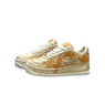 Pair of beige sneakers with floral embroidery